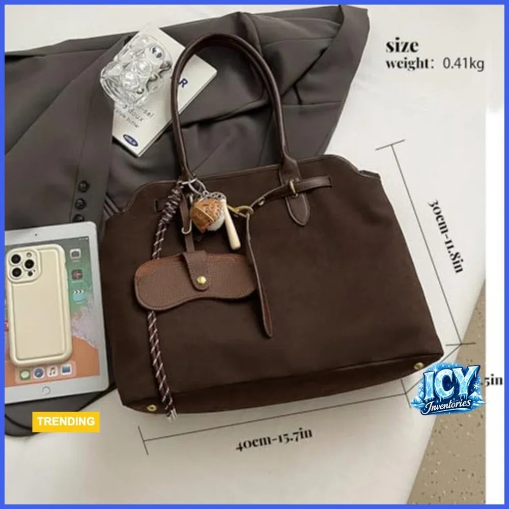Suede Tote Bag Top Handle Handbag Crossbody Shoulder Satchel